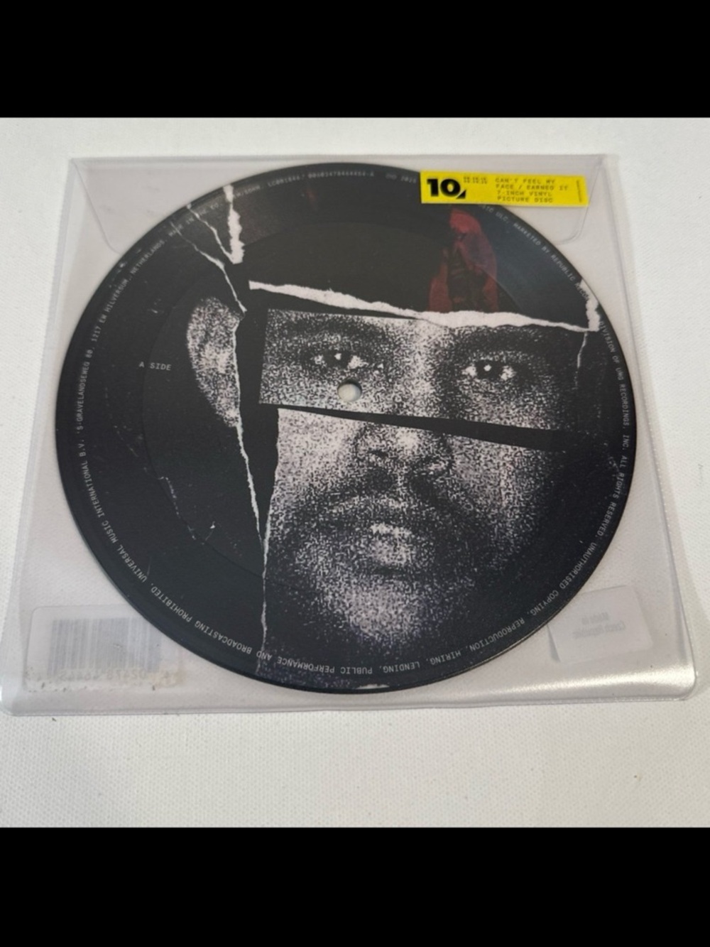 NEW - THE WEEKND - 10 YEAR ANNIVERSARY - I CANT FEEL MY FACE - 7 INCH PIC VINYL